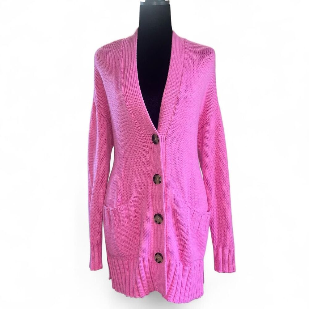 Loft Women's Pink Knit Cardigan Sweater SZ S